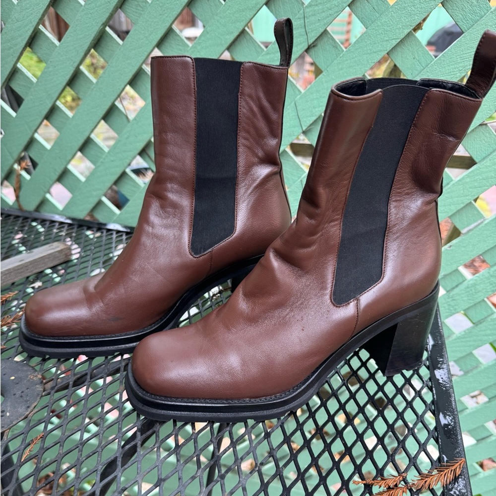 Brown Leather Ankle Boots by By Far size 41